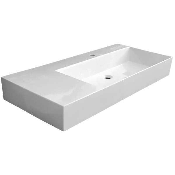 AIVY 80cm Badmeubel Chai, Wastafel Glanzend Wit Keramiek Midden 1 Kraangat Met Spiegel